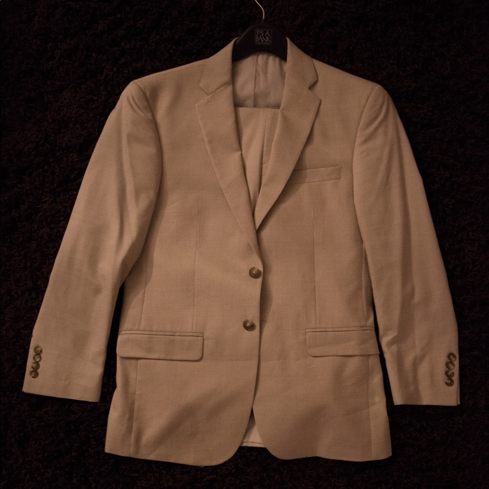 Jos A. Banks Tan Suit & Pants (Size 38 Short)